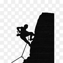 攀岩运动插图.黑色简单攀岩插画