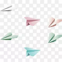 飞机纸面剪贴画.彩色简易纸飞机浮料