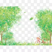 图片u30b9u30c8u30c3u30afu30d5u30a9u30c8免费插图-树木和自行车