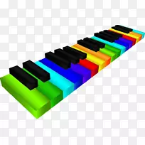 钢琴音乐键盘免版税插图.彩色键