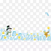 雪人圣诞画-雪人冬月星