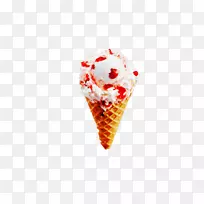 冰淇淋锥软盘冰淇淋制造者-草莓雪球锥