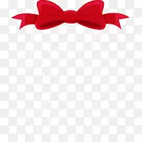 圣诞雪花-带雪花的圣诞红色蝴蝶结