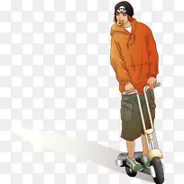 滑板车Vespa-滑板车人
