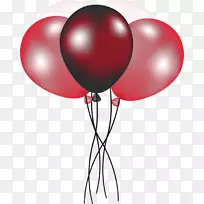 热气球生日剪贴画-红色气球
