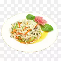 青木瓜沙拉垫泰国鱿鱼料理油炸鱿鱼丝