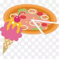 比萨饼剪贴画-披萨和冰淇淋材料