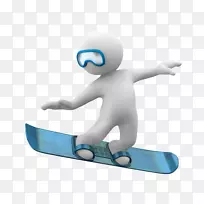滑雪板三维电脑图形滑雪艺术灰蓝色滑板恶棍