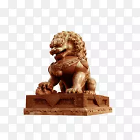 狮头雕塑-雄伟的石狮