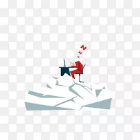 画插图-一个有工作的疲惫的人