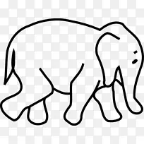 大象黑白剪贴画.大象剪贴画
