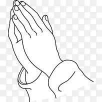 祈祷手祈祷剪辑艺术-手线艺术