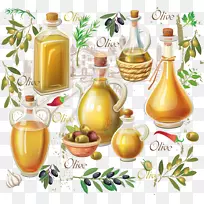 橄榄油、大豆油、水果食品.载体橄榄油和橄榄果
