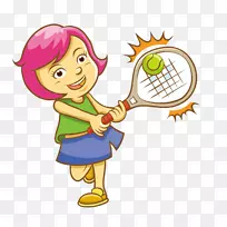 网球卡通片艺术-网球
