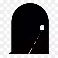 黑白品牌-黑色手绘隧道