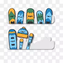 滑雪、滑雪板、滑雪、冬季运动-微笑滑雪板