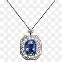 珠宝蓝宝石吊坠钻石蓝宝石吊坠