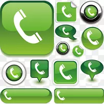电话符号图标-绿色电话按钮图标
