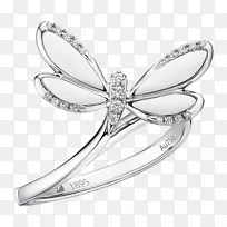 戒指首饰施华洛世奇公司施华洛世奇珠宝蜻蜓戒指