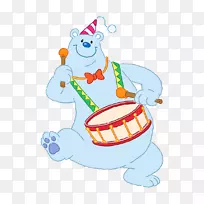圣诞老人乐器雪人小提琴北极熊卡通