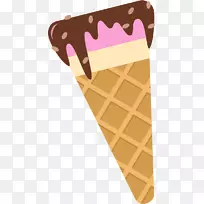 冰淇淋锥那不勒斯冰淇淋圣代锥