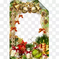 圣诞装饰品iphone x画框-圣诞松果画框