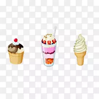 冰淇淋锥巧克力冰淇淋圣代画锥