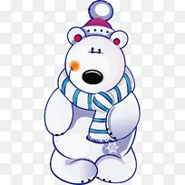 北极熊圣诞可爱卡通北极熊