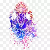 Ganesha shiva Ganesh Chaturthi印度教插图.墨水插图；风像神