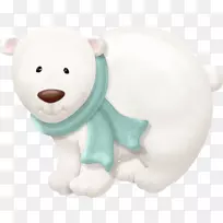 北极熊剪贴画-白色美丽的白色北极熊