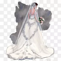 新娘婚纱照插图-新娘背面