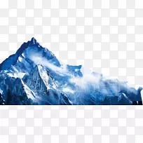RGB彩色模型图标-山顶，雪山