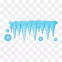 冰柱剪贴画-蓝色冰柱