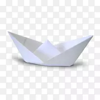 紫角折纸白纸船