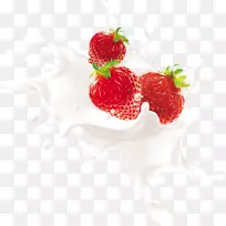 调味牛奶汁草莓果汁