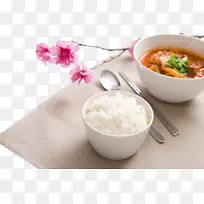 熟米、亚洲菜、电饭锅、梅花-梅米