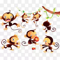 猴子卡通剪贴画-可爱的猴子收藏
