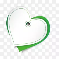 模板心绿色爱情标签空白模板