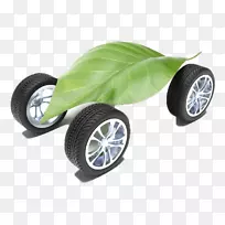汽车绿色车辆驱动轮胎压力监测系统绿叶无扣汽车模型材料