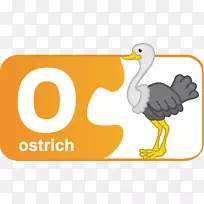 英文字母o卡通儿童英文字母表o