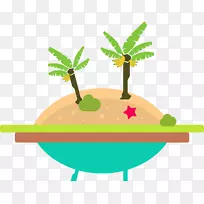 槟榔棕榈科剪贴画UFO岛