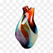 创意心雕艺术家-五彩缤纷的心形花瓶