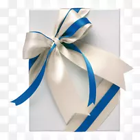 礼品色带纸盒-白色蓝丝带盒礼品盒