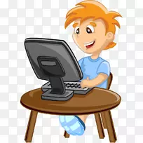 电脑儿童动画剪辑艺术玩电脑