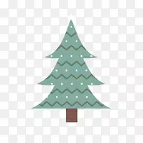 杉木剪影松树-卡通圣诞树
