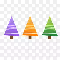 圣诞树插图-简单彩色圣诞树