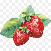 草莓水彩画.草莓彩绘
