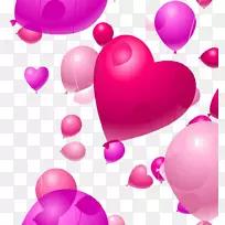 心脏气球情人节剪贴画广告气球图片材料