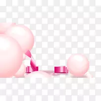 爱情气球情人节贺卡-粉红色气球泡泡背景