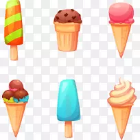 冰淇淋饼干卷卡通可爱冰淇淋元素
